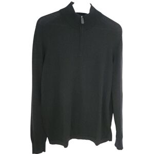 JOS. A. BANK Traveler 1/4 Zip Merino Wool black Sweater xl